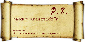 Pandur Krisztián névjegykártya