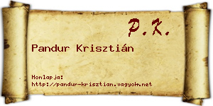 Pandur Krisztián névjegykártya